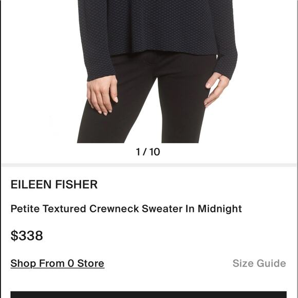 Eileen Fisher Sweater Womens Size medium tunic Midnight blue M NWT $338 - Picture 5 of 7
